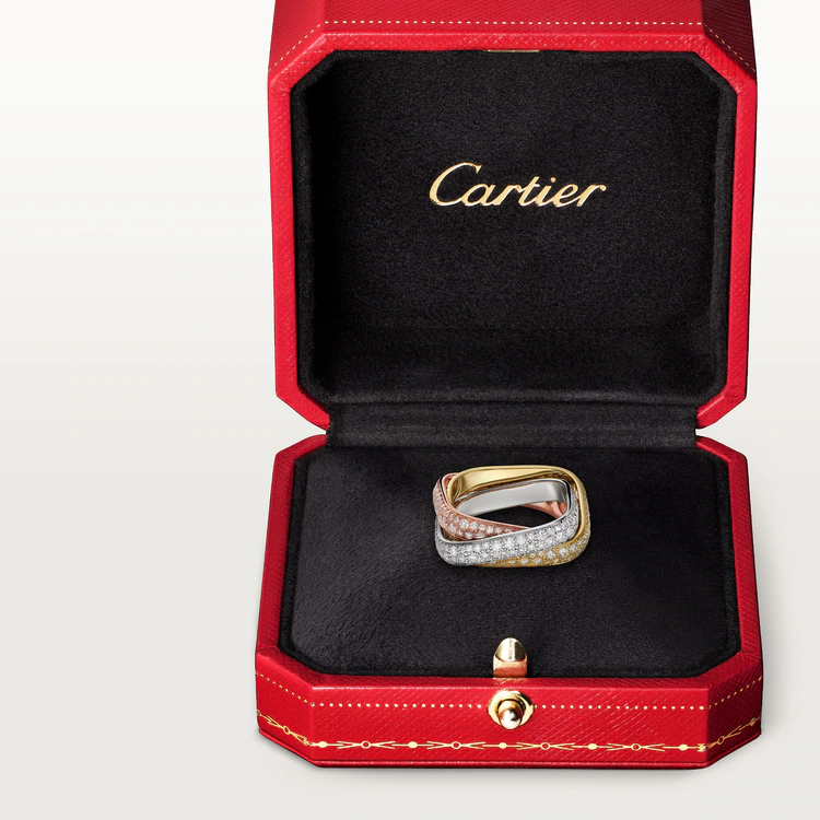Trinity cushion ring classic model paved