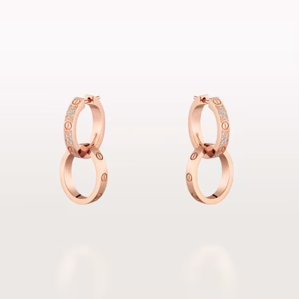 LOVE earrings, multiwear, half-paved