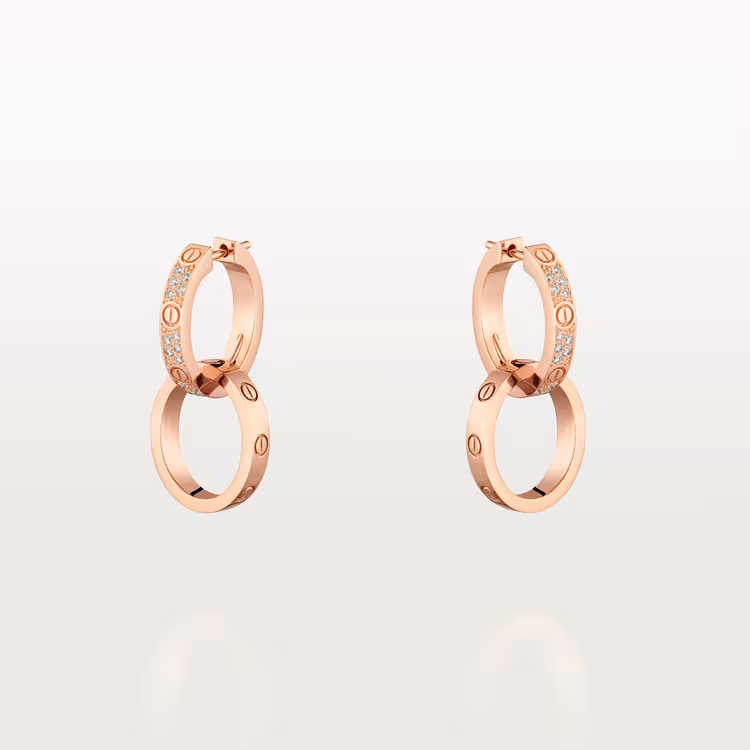 LOVE earrings, multiwear, half-paved