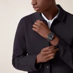 Santos de Cartier watch Black Dial Pose In