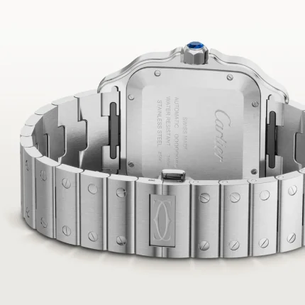 Santos de Cartier watch Blue Dial Back in